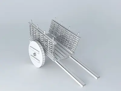 Wooden cart 3D model buy