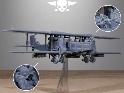 Grimguard Iron Biplane 3D print model