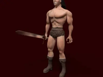 Warrior with a sword barbarian Viking for 3D printing 3D print model