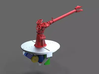 Extinguishing monitor 2axis self turning 3D print model