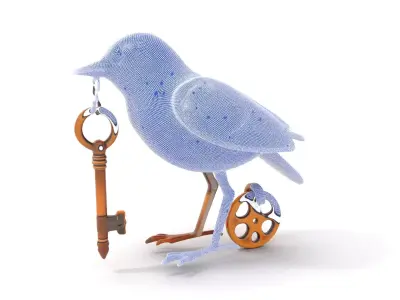 Steampunk Bird Sculpture model pack Low-poly 3D model