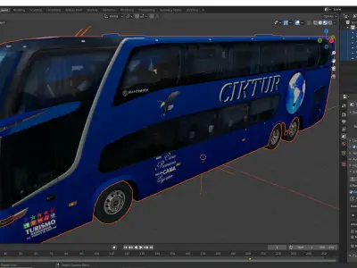 Marcopolo Paradiso 1800DD Ciktur bus Low-poly 3D model