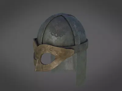 PBR viking helmet Low-poly 3D model