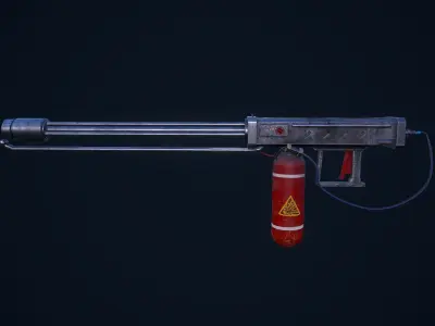 Flamethrower grenade launcher Low-poly 3D model purchase