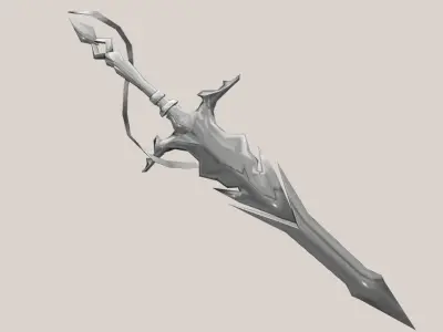Futuristic Sword Low-poly 3D model 12