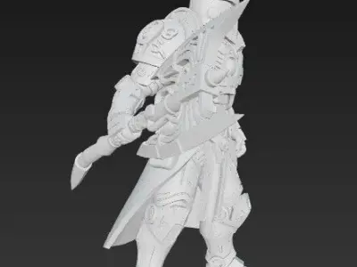 3D Printable Armored Sentinel Mighty Warrior Figure  3D model