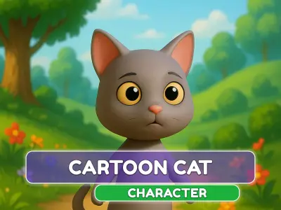 Cartoon Cat v001 3D model