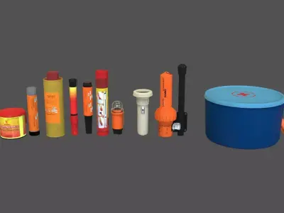 Signal Flares and etc Low-poly 3D model
