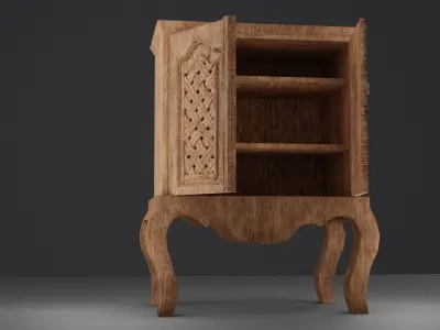 Dresser Cabinet Low-poly 3D model