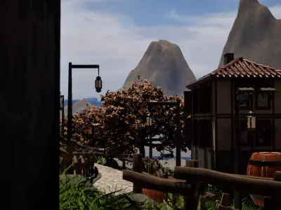 Picturesque Village Landscape 3D model