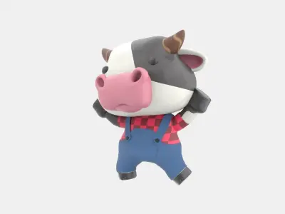 Cute Cow 3D Illustration 3D model