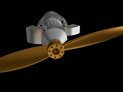 Turboprop engine   KJ-66 3D model