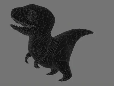 Dinosaur cute Low-poly 3D model