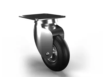Swivel Rubber Wheel 3D model
