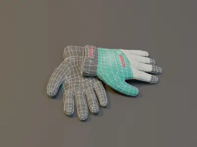 Realistic Bosch Industrial Glove with PBR Texture Low-poly 3D model