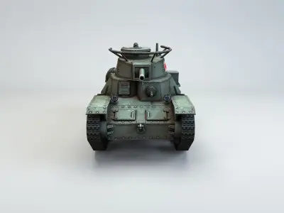 Low Poly Type 4 Ke Nu Light Tank Low-poly 3D model