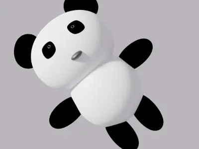 Cartoon Panda Low-poly 3D model