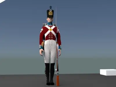 British LINE INFANTERY 1800 Low-poly 3D model