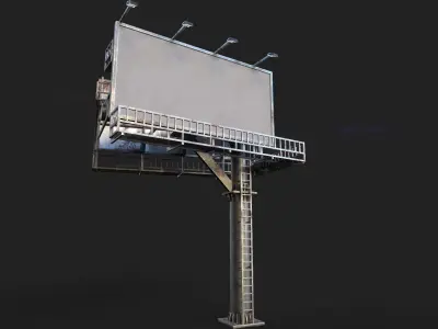 Street Pole Billboard Model Low-poly 3D model