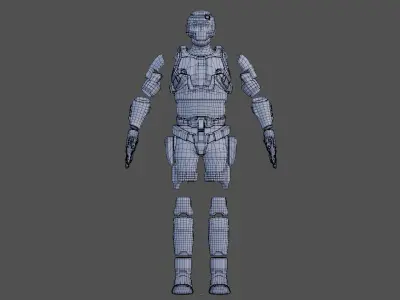 Futuristic Combat Exo-Suit Tactical Armor Concept Design 3D model