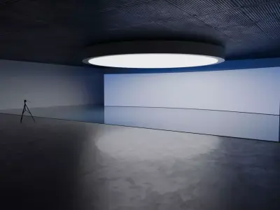 Scene Studio With Big Screen and Light 3D model