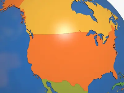 Geopolitical Earth Globe 3D model