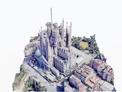 Sagrada Familia Low-poly 3D model