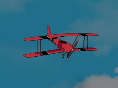 2D Style  3D Aircraft blender model  3D model