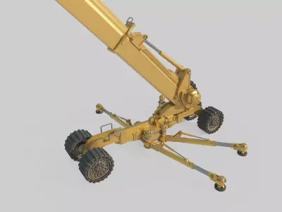 Science fiction engineering vehicle crane 3D model