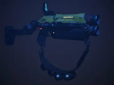 Double Barrel Grenade Launcher Low-poly 3D model