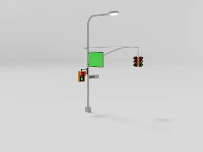  traffic light Low-poly 3D model
