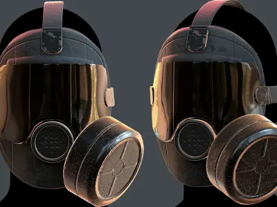 Gas mask helmet 3d model scifi Low-poly  Low-poly 3D model buy