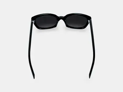 Aubrey Low Bridge Fit Sunglasses in Jet Black Low-poly 3D model