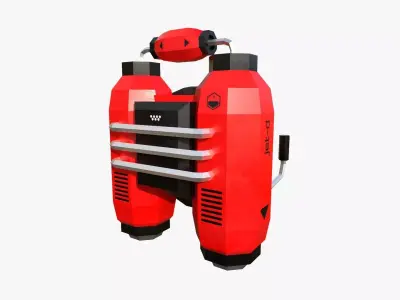 Jetpack Low Poly D02 - SciFi Character Design Low-poly 3D model