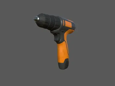 Cordless drill Low-poly 3D model