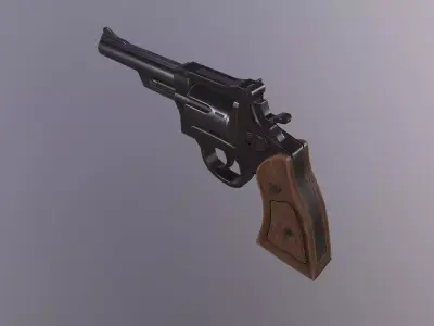 3d Revolver Low-poly 3D model