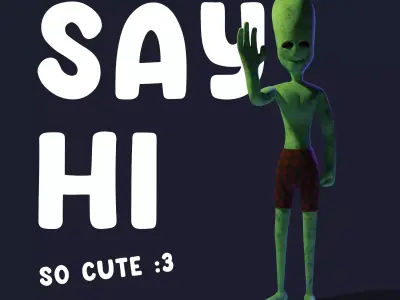 Cute creature with rig 3D model