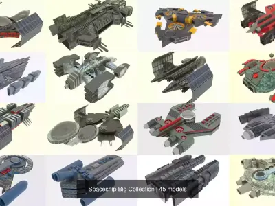 Spaceship Big Collection 3D Model Pack