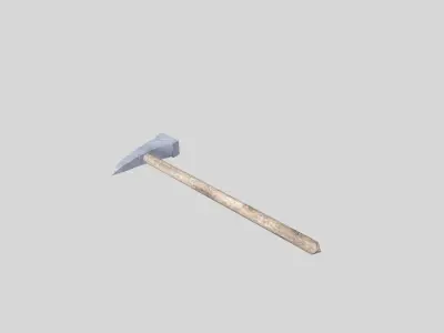 low poly medieval battle hammer Low-poly 3D model