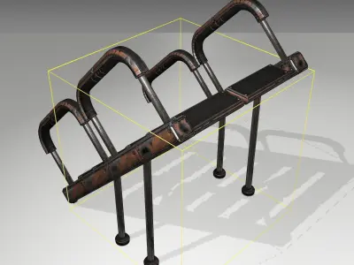 Futuristic Stairs - 28 - Rusty Textures Low-poly 3D model