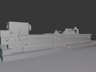 Skoda Lathe Machine-High-Quality Industrial 3D Model Low-poly 3D model