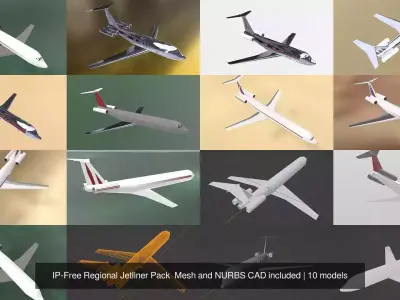 IP-Free Regional Jetliner Pack  Mesh and NURBS CAD included