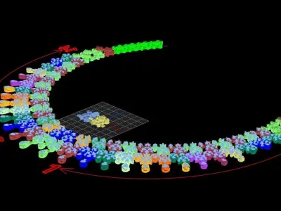 Necklaces circular array of colored lights 3D print model
