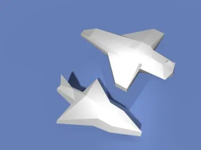 MEGA LOW poly airplane Low-poly 3D model