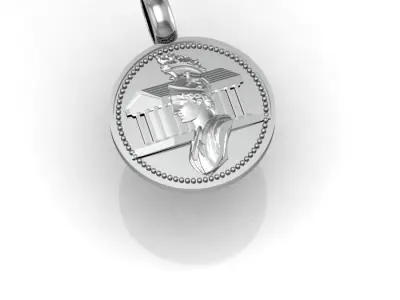 greek coin pendant two options 3D print model