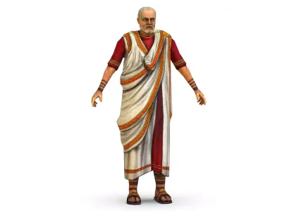 Greek Thinker Old Man Aristotle Teacher Low-poly 3D model