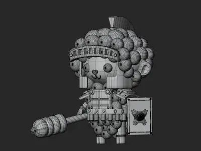 lowpoly rigged cowboy Low-poly 3D model