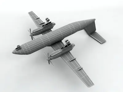 Bombardier Q-200 Airliner Low-poly 3D model
