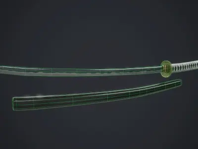 Katana low Low-poly 3D model