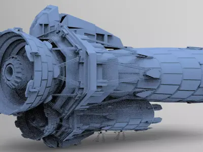 Sci fi Airship Space design 11  3D model